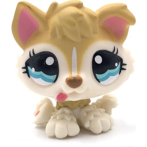 LPS CAT Rare animal pet shop toys puppy dog #1013 yellow dog with blue eyes present for boys and gifts