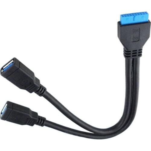 Motherboard USB 3.0 20pin Male to Dual USB 3.0 Female Cable For PC Computer Case 2 Port USB3.0 to Mainboard 20Pin Header Adapter