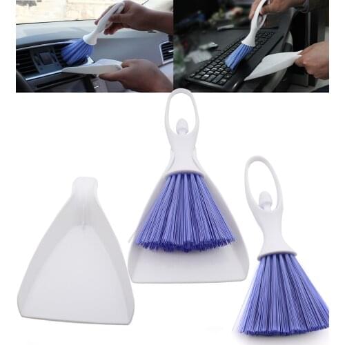 FlyinDance soft Car Keyboard Air Outlet Vent Slit Dust Cleaning Brush Broom Sweeper Dustpan Washer Set