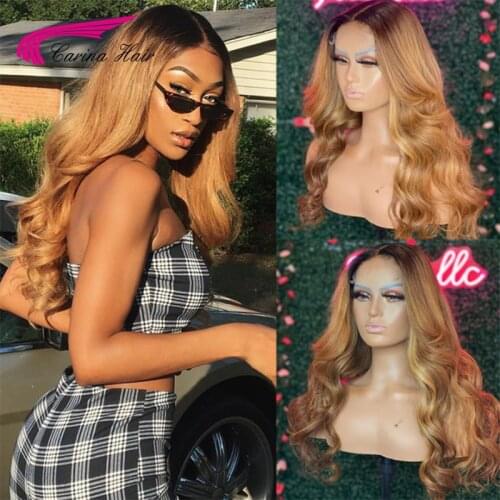 Blonde Ombre #27 13x4 Lace Frontal 4x4 Lace Closure wig Remy Hair Brazilian Wigs With Baby Hair Wigs For Black Women Human Hair