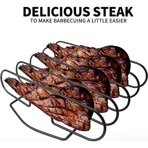 Steak Grill Rack Meat Grill Stand Non-stick Roasting BBQ Rib Holder Grilling Kitchen Outdoor Camping Barbecue Accessories 2021