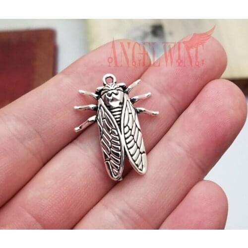 15pcs/lot--27x22mm, Cicada charms, Antique silver plated Cicada charms,DIY supplies,Jewelry accessories