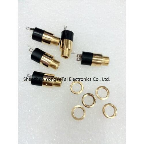 3.5MM headphone jack PJ-392 audio and video outlets 3 foot vertical double channel band of gold nut DIP S