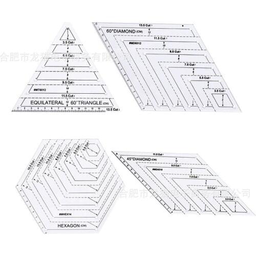 Patchwork ruler Assembly tools ruler diamond ruler hexagon ruler manual drawing ruler set