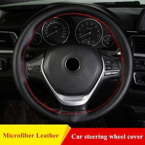 Genuine Leather Car Steering Wheel Cover Universal Non-Slip Steering Case Wheel Cover Steering-Wheel Interior Accessories