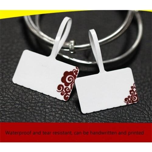 Jewelry Label Tag Pet Hook Price Tag Jewelry Plastic Label Custom Printed Number Letter Price Display Hanging Name Cardboard