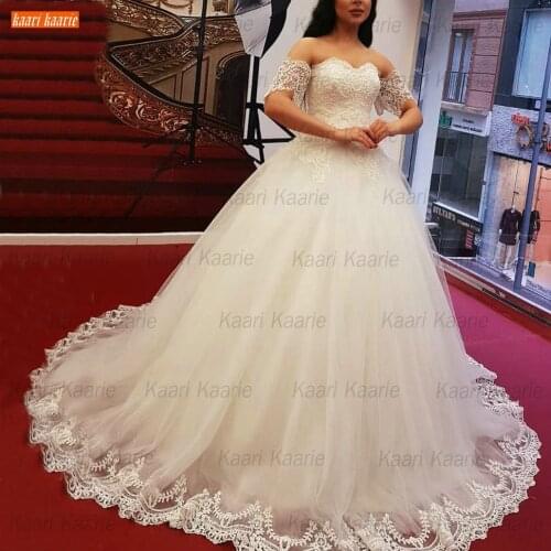 Sexy Ivory Wedding Gowns Off Shoulder 2021 Vestidos De Novia White Lace Up Appliqus Bridal Dresses Long Customized Suknia Slubna
