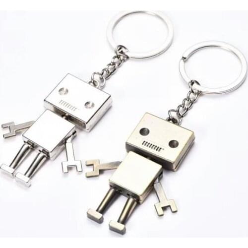 100pcs creative style cartoon Robot Keychain Zinc Alloy Pendant Car Key Chains Gift woman man robot key ring SN3666