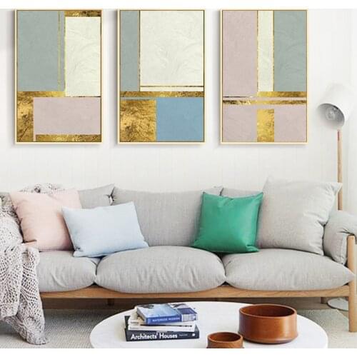 Nordic Abstract Picture Home Decor Canvas Painting Wall Art Modern Golden Minimalist Prints and Posters for Living Room Painting