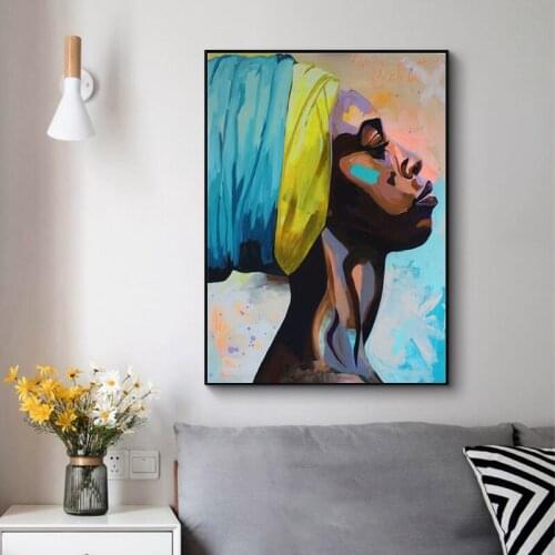 Abstract Sexy African Woman Black Girls Canvas Art Posters and Prints Canvas Paintings Wall Art Pictures for Living Room
