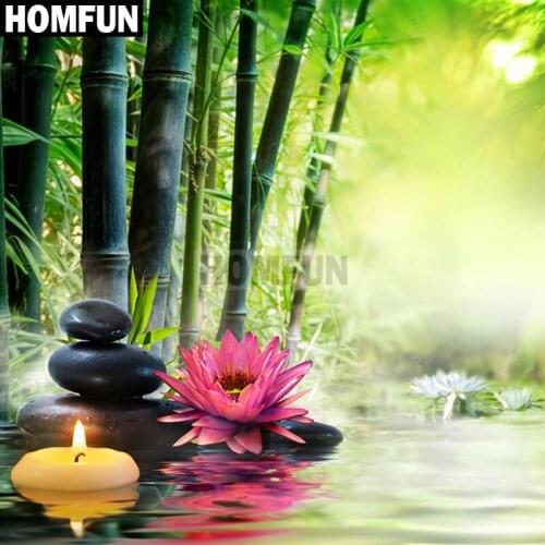 HOMFUN Full Square/Round Drill 5D DIY Diamond Painting "Bamboo forest" Embroidery Cross Stitch 5D Home Decor Gift A02395