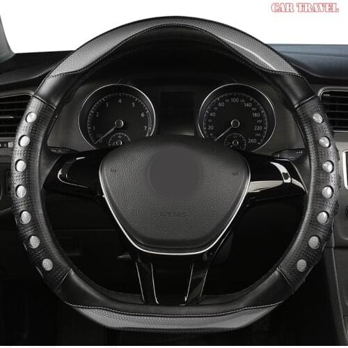 CAR TRAVEL Microfiber Leather Car Steering Wheel Cover For Nissans Qashqai Xtrail t32 Juke Note Tiida Almera Rogue Almera