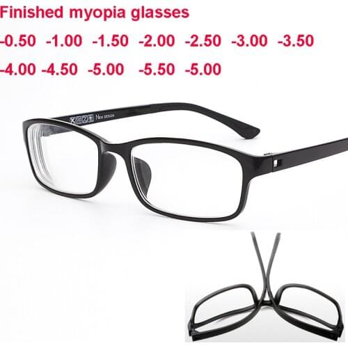 Black Classical Nearsighted Shortsighted Myopia Glasses -0.50 -1.0 -1.5 to -5.0 for Men Women