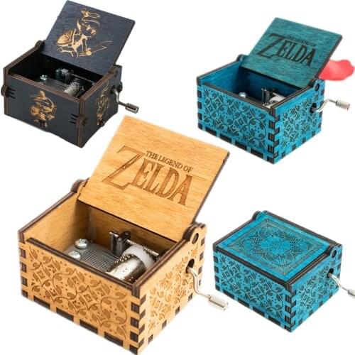 Game The Legend of Zelda Theme Handmade Engraved Wooden Music Box Crafts Cosplay