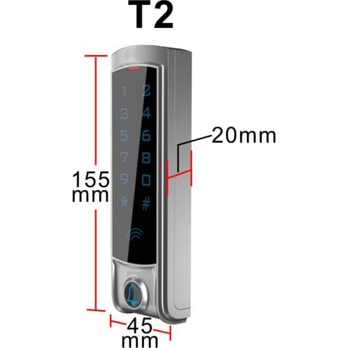 IP65 Smart 2000 Users RFID Card Door Access Control System Screen Keyboard Proximity Standalone Access Control T2/T3/T4
