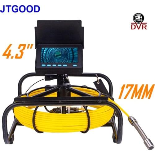 JTGOOD 4.3 Inch Sewer Camera with DVR 16GB FT Card, Drain Industrial Endoscope IP68 8500MHA Battery 10/20/30/50M Pipe Inspection