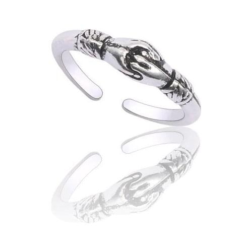 Retro Handshake Ring Hip Hop Ring Personality Men And Women Adjustable Jewelry For Men And Women Gifts Everyday Wear