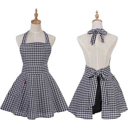 Korean fashion cute princess horn apron cotton kitchen cooking antifouling waist apron