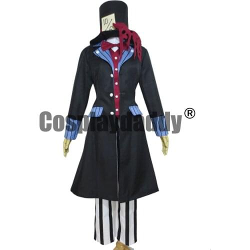 Black Butler Kuroshitsuji Undertaker Cosplay Costume + Hat deluxe version
