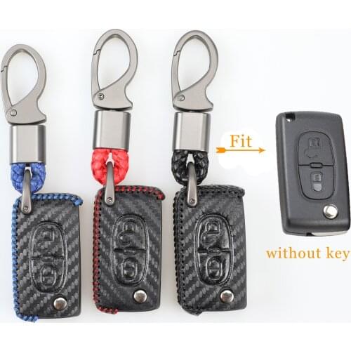 Kutery 3 Butttons Leather Remote Key Case For Peugeot 207 307 308 407 408 Picasso For Citroen C3 C4 C4L C5 C6 Protector