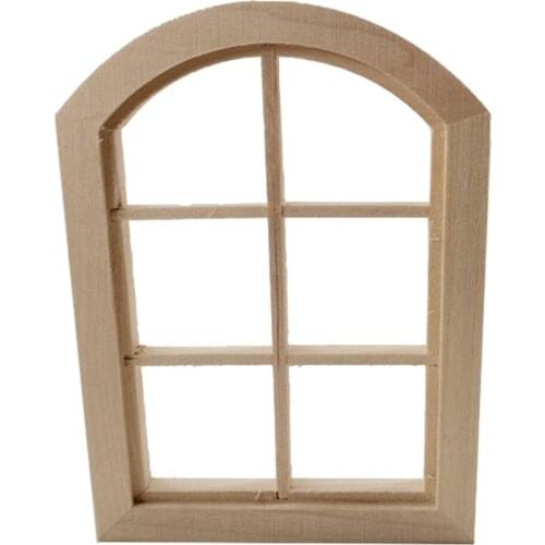 Dollhouse Birch Furniture 1/12 6 Grid Window Frames Ornament Mini Room Decor