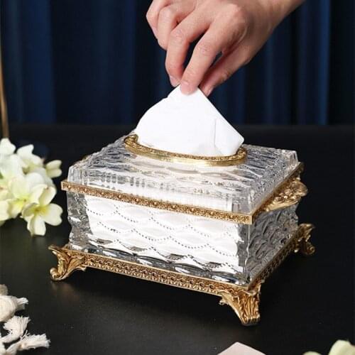 Brass Tissue Box Living Room Drawer Light Luxury Style Desktop Small Ornaments Home Decoration Tissue Storage Boxes Handmade