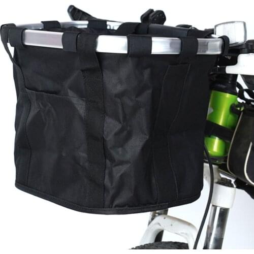 Multi Purpose Bicycle Basket Folding Removable Handlebar Metal Aluminum Frame Basket &T8