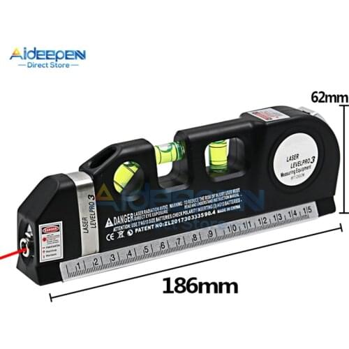 Multi-Function Laser Level Horizon Vertical Measure 8FT Aligner Standard and Metric Rulers Multipurpose Measure Level Laser