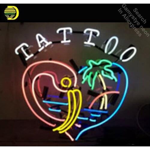 Flamingo Tattoo Neon Sign handmade neon Signs Glass Tube neon lights Recreation shop Wall Windows Iconic Sign Neon Light LAmps