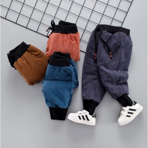 2018 Wiinter New Kids Pants Baby Boys Casual Pants Kids Clothing Corduroy Cotton Boys Long Trousers Baby Boys Clothing Pants