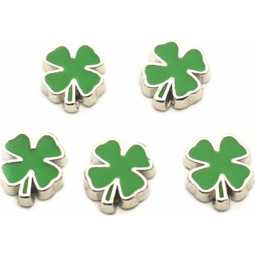 2020 Newest 12pcs/lot Charms clover Floating Charms for Floating Memory charms Lockets DIY Jewelry