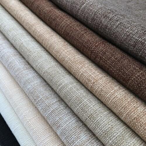 Plain Sofa Cover Fabric Thick Old Coarse Linen Cotton Pillow Solid Color Cloth Tablecloth Diy Dustproof Fabrics Per Meter