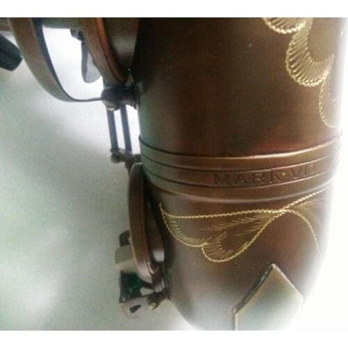 Mark VI Ato Saxophone Professional E Flat Antique Copper Simulation Saxofone Musical Instruments Inscription Carved Free Cases