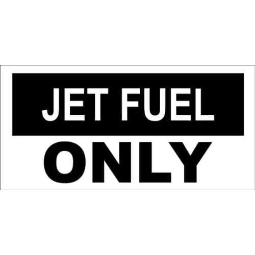 JET FUEL ONLY Motorcycle Waterproof Accessories Bumper Custom Decal Vinyl PVC 12cm X 6cm