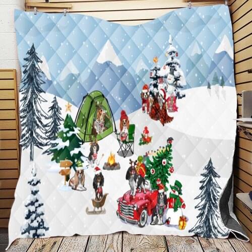 Christmas Quilted Quilt Throw Blankets New Years Gift Childrens Gifts Bedding Cover Family Patchwork Tapestry