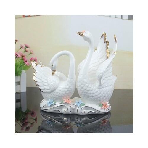 AA modern Home Furnishing jewelry ornaments ceramic crafts lovers ornaments TV cabinet decorations Swan living room