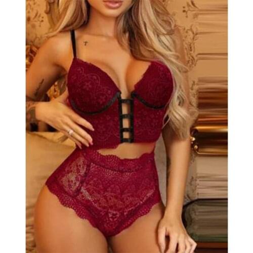 Women Sexy Fashion Lingerie Embroidery Lace Sleepwear Underwear Bra Vest interior mujer Sexy Erotica Womens Lingerie 2021
