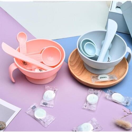 1 Set DIY Mask Bowl Beauty Mask Bowl Tools Set Facial Skin Care DIY Mask Tools Set Silica Bar Gauge DIY Mask Granules Set