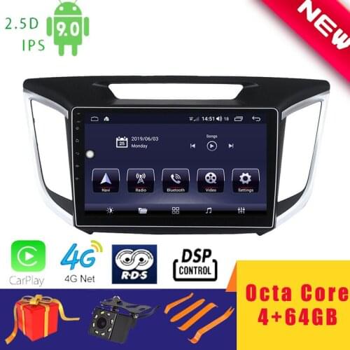10.1" Android 10.0 Car Multimedia Player GPS Stereo for Hyundai ix25 2015~2018 Head Unit Octa Core DSP 2.5D+IPS 4G Carplay
