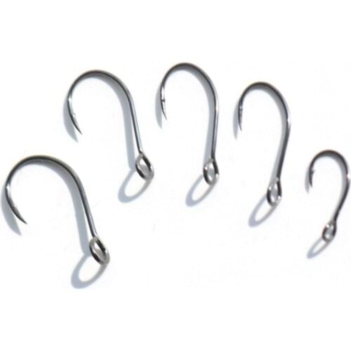 10pcs for Fishing Lure Spare Hook Single Fish Lure Hooks Inline Hook Big Eye Size 4 6 8 10 12 Sharp High Carbon Steel Fishhook