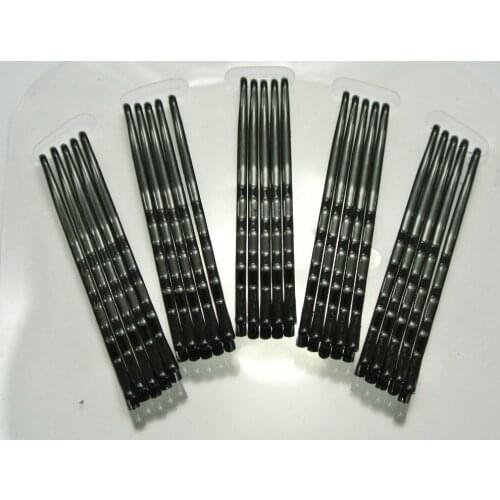 100 Black Metal Bobby Hair Pin Clips Barrette 50mm with Ball Tips