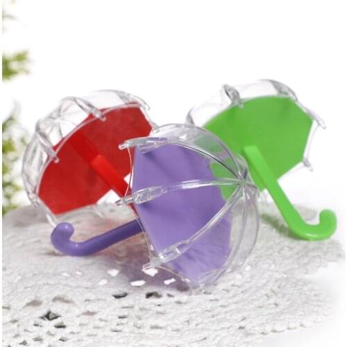 12Pcs Mini Plastic Umbrella Shaped Candy Box Wedding Party Favors Baby Shower Decoration Gift