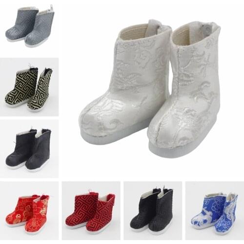 14.5inch Girls Dolls Antique Boots Shoes for 1/6 1/4 BJD EXO Doll Winter Chirstmas 4.8*2.3cm Dolls Shoes Accessories