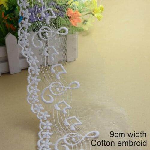 3yards 9cm embroid elastic sewing ribbon guipure lace trim or fabric warp knitting DIY Garment Accessories free shipping#1805