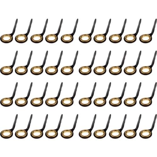 40pcs Stainless Steel Fishing Rod Guides Line Ring Eye Rings Rod Repair Kit for Reservoir Pond River Ocean Boat Fishing