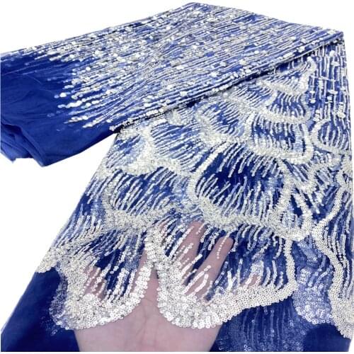 African Lace Fabric With Sequins Nigerian French Lace Fabrics 2021 High Quality Lace Sequined For Wedding Dress Sewing ​DX-300