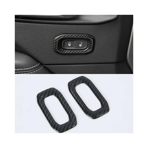 Accessories Carbon Fiber Side Door Lock Button Cover For Jeep Wrangler JL 18-20
