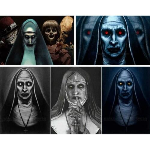 "Horror movie character valak" diamond painting Home wall decoration Halloween gift 5D DIY full embroidery mosaic pattern craft