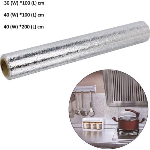 Kitchen Stove Aluminum Foil Oil-proof Anti-fouling High-temperature Self-adhesive Croppable Wall Sticker keuken protector pro