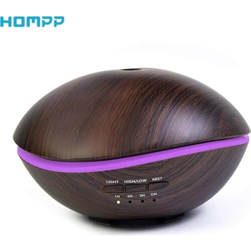 Aromatherapy Essential Oil Diffuser,Wood Grain 500ml Ultrasonic Aroma Cool Mist Humidifier Whale Shape With Adjustable Mist Mode
